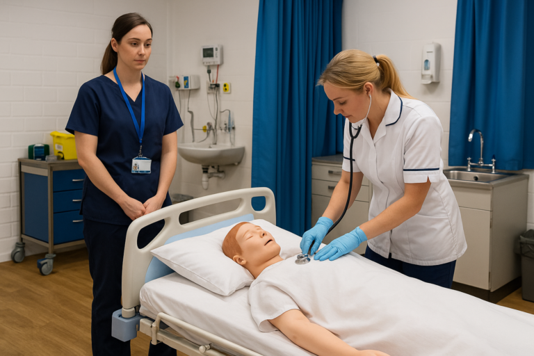 Foreign nurses practicing OSCE in a UK simulation lab for better exam readiness